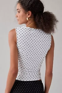 Kimchi Blue Ella Ruched Tie-Front Cropped Tank Top