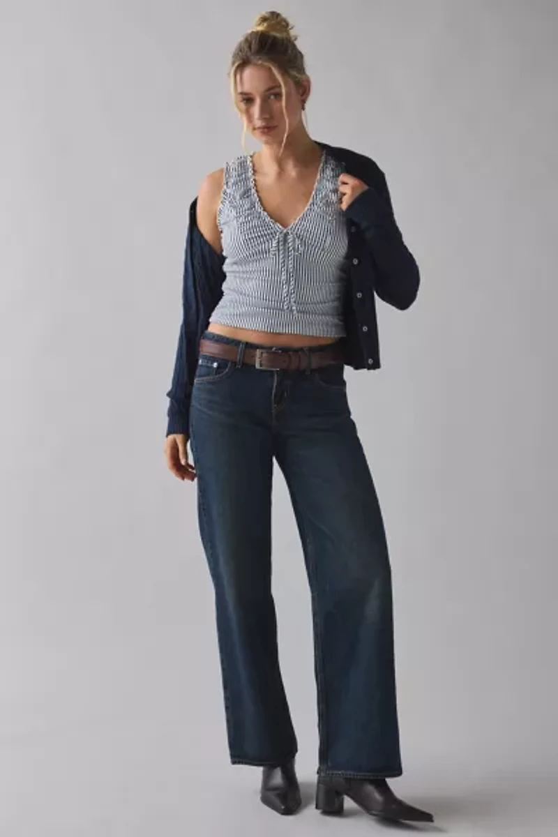 Kimchi Blue Ella Ruched Tie-Front Cropped Tank Top
