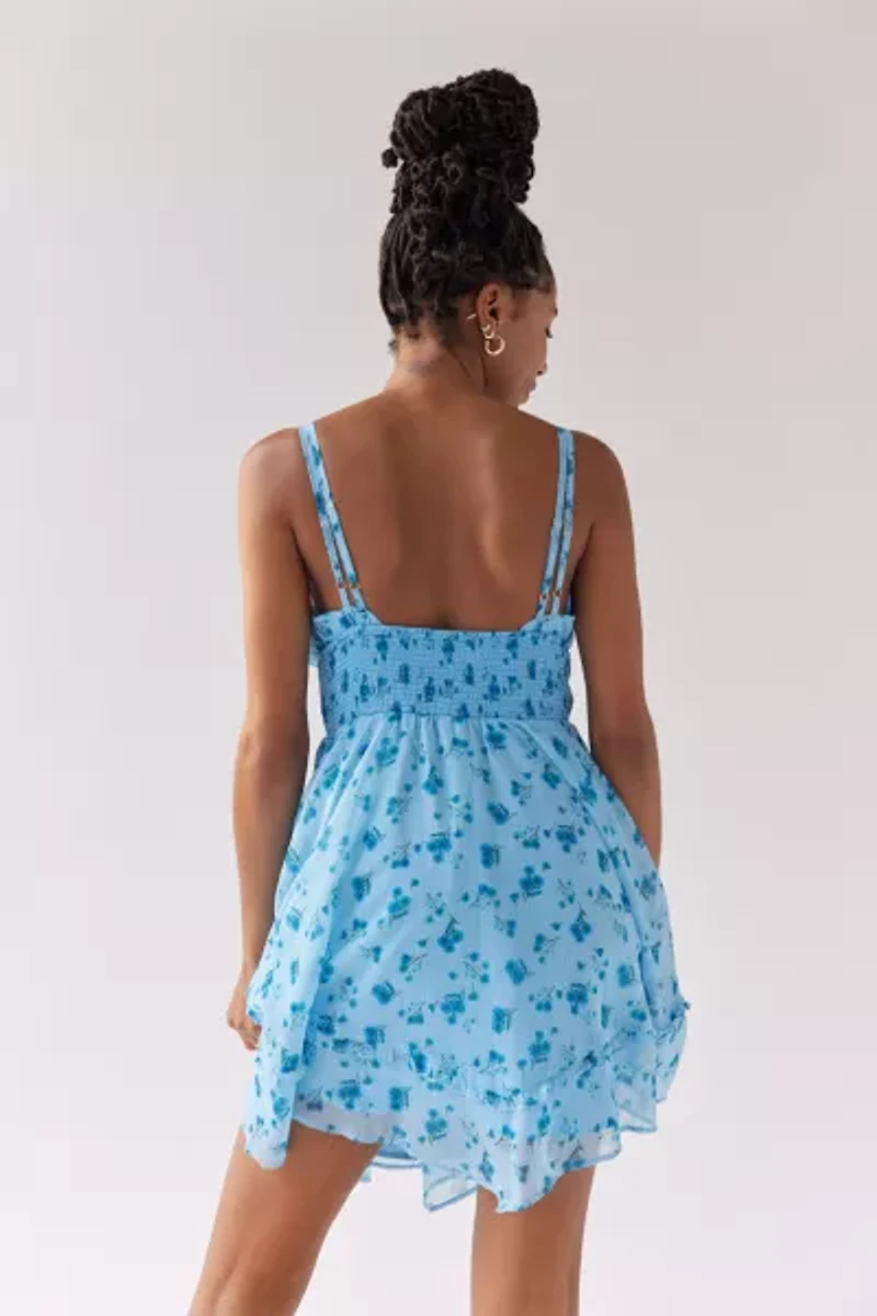 Sweet Escape Mesh Asymmetrical Mini Dress