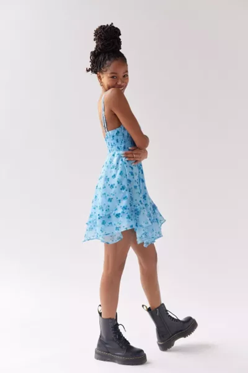 Sweet Escape Mesh Asymmetrical Mini Dress