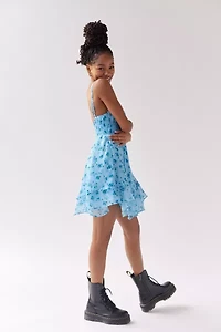 Sweet Escape Mesh Asymmetrical Mini Dress