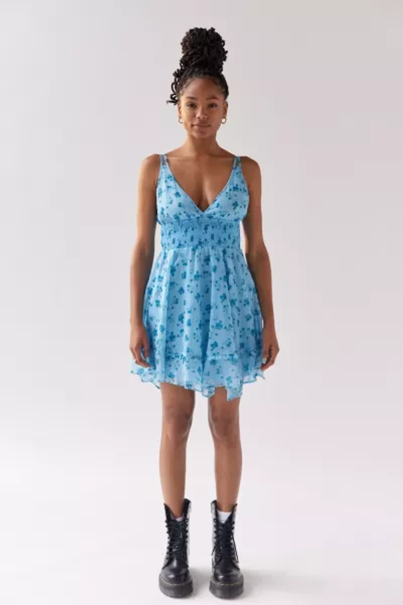 Sweet Escape Mesh Asymmetrical Mini Dress