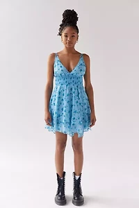 Sweet Escape Mesh Asymmetrical Mini Dress