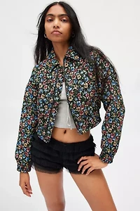 Evelyn Cropped Bomber Jacket