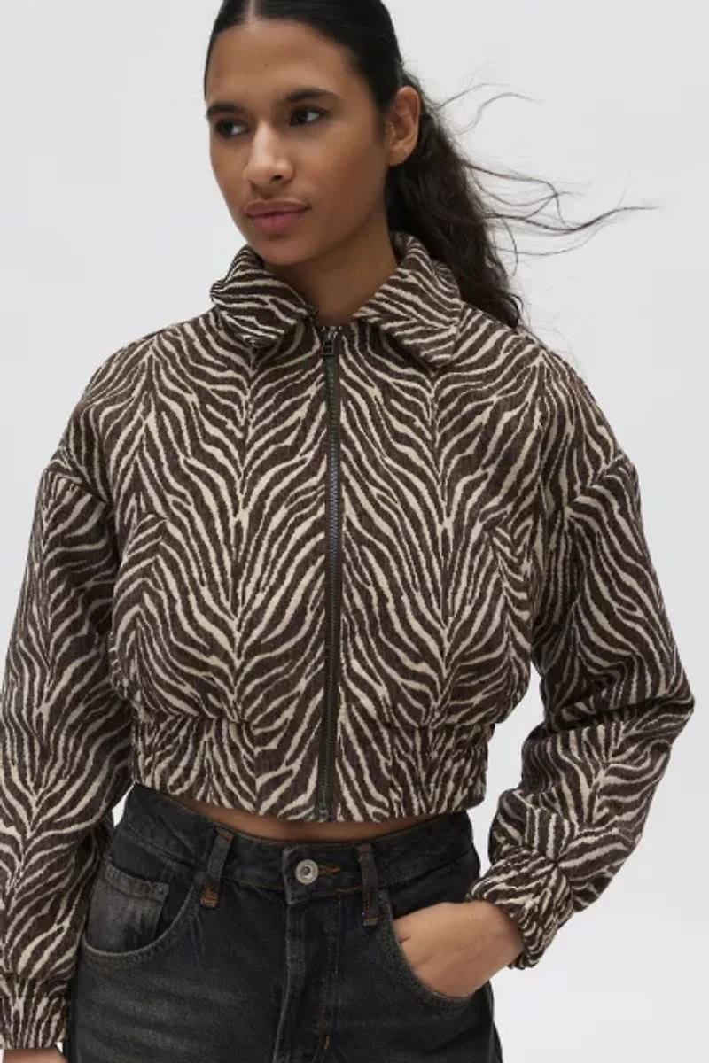 Evelyn Cropped Bomber Jacket