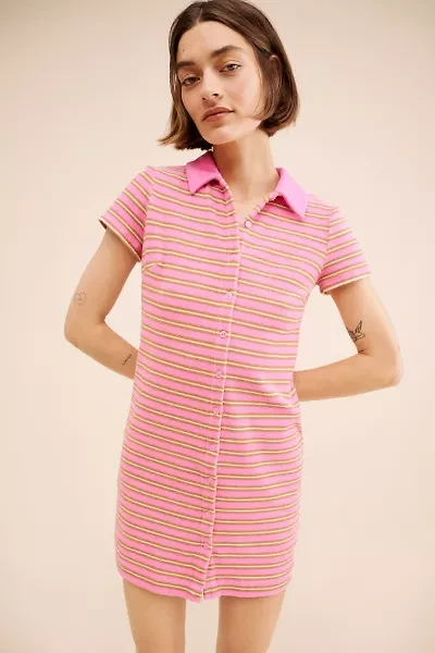 English Factory Terry Striped Polo Dress