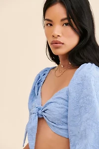 MinkPink Geneva Textured Crop Top