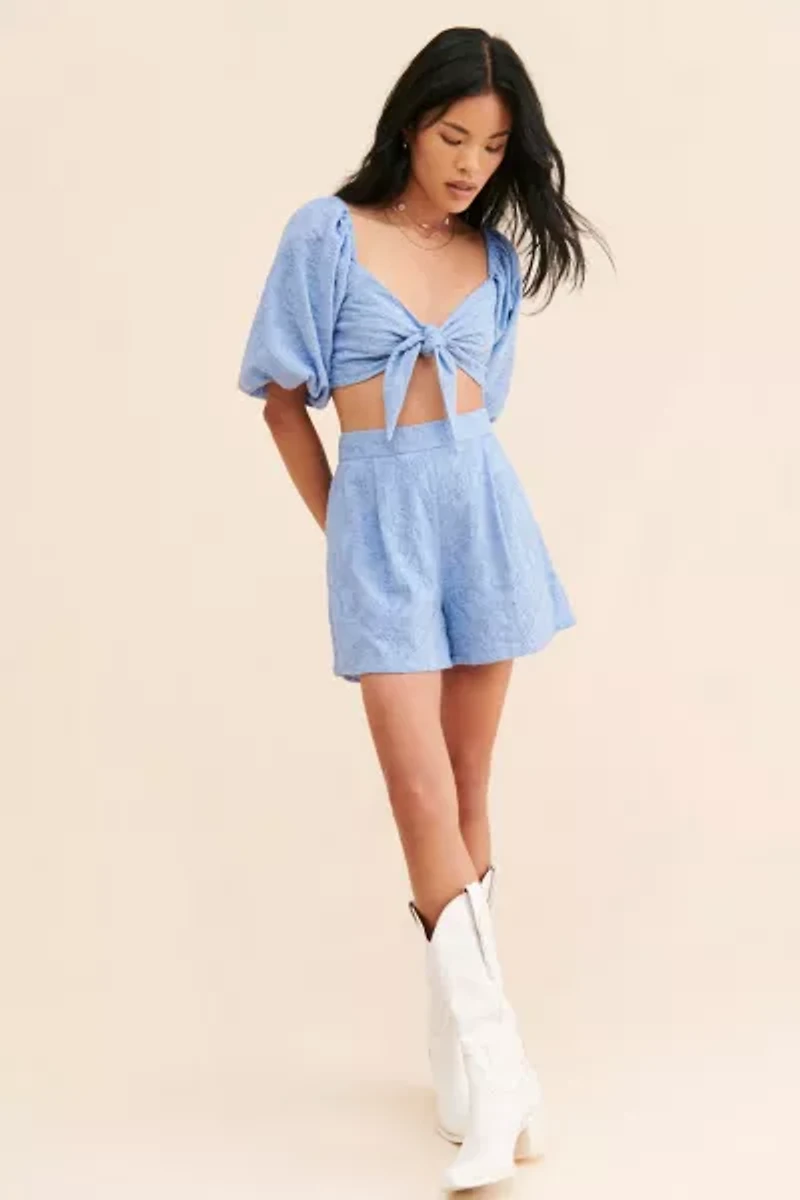 MinkPink Geneva Textured Crop Top