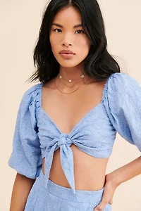 MinkPink Geneva Textured Crop Top
