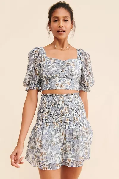 MinkPink Darcy Floral Shirred Skirt