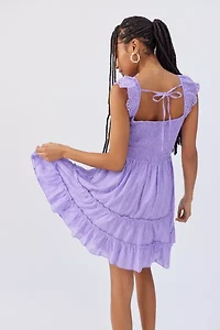 Malta Flutter Sleeve Mini Dress