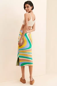 4SI3NNA Wavy Knit Midi Skirt