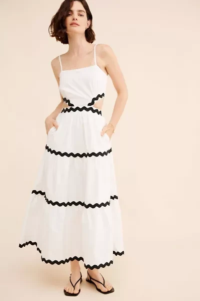 4SI3NNA Tiered Cutout Maxi Dress