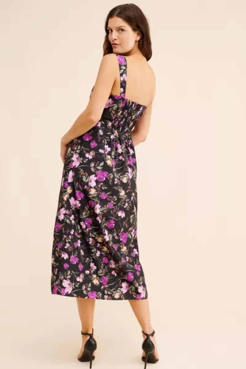 4SI3NNA Sleeveless Floral Midi Dress
