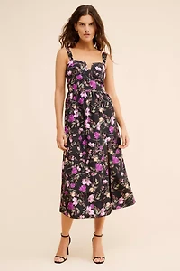 4SI3NNA Sleeveless Floral Midi Dress