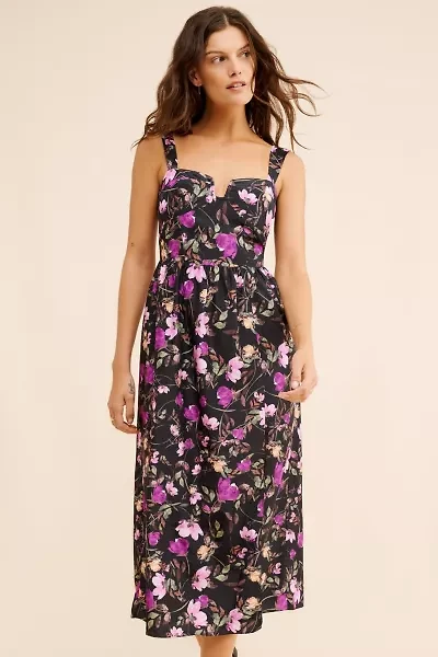 4SI3NNA Sleeveless Floral Midi Dress