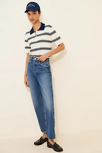 Dunst Unisex Striped Polo Short Sleeve Sweater