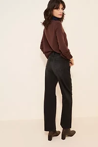 JUST BLACK DENIM Distressed Dad Jeans