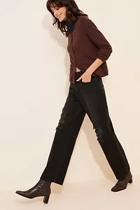 JUST BLACK DENIM Distressed Dad Jeans