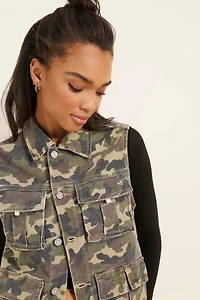Hidden Jeans Camo Oversized Cargo Vest