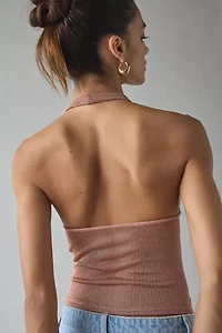 UO Thea Chainmail Mesh Cowl Neck Halter Top