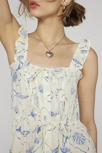 Smocked Nautical Midi Dress