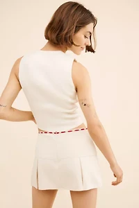 Motel Pleated Ribbon Mini Skort