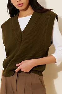 English Factory Oversized Wool Blend Sweater Vest