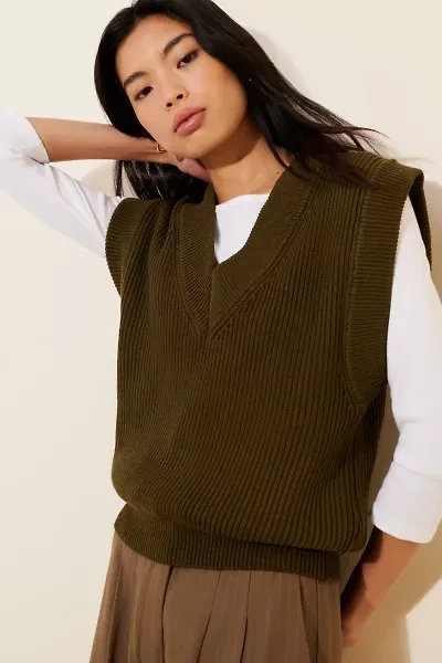 English Factory Oversized Wool Blend Sweater Vest