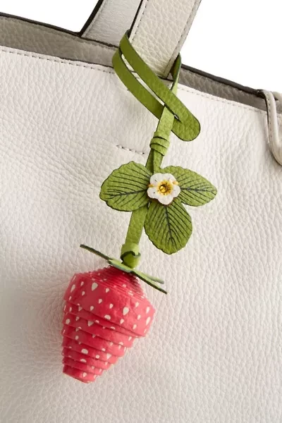 Vera Bradley Faux Leather Strawberry Bag Charm