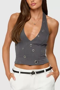 Edikted Sakura Grommet Halter Top