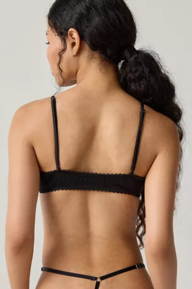 Out From Under Lovelet Lace Trim Satin Triangle Bralette