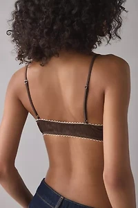 Out From Under Lovelet Lace Trim Satin Triangle Bralette