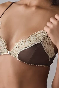 Out From Under Lovelet Lace Trim Satin Triangle Bralette