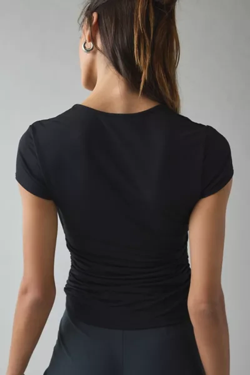 UO Claire Cropped Cap Sleeve Shrug Top