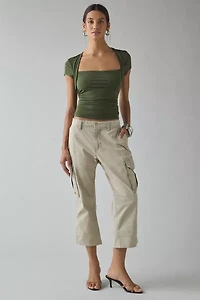 UO Claire Cropped Cap Sleeve Shrug Top