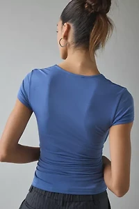 UO Claire Cropped Cap Sleeve Shrug Top