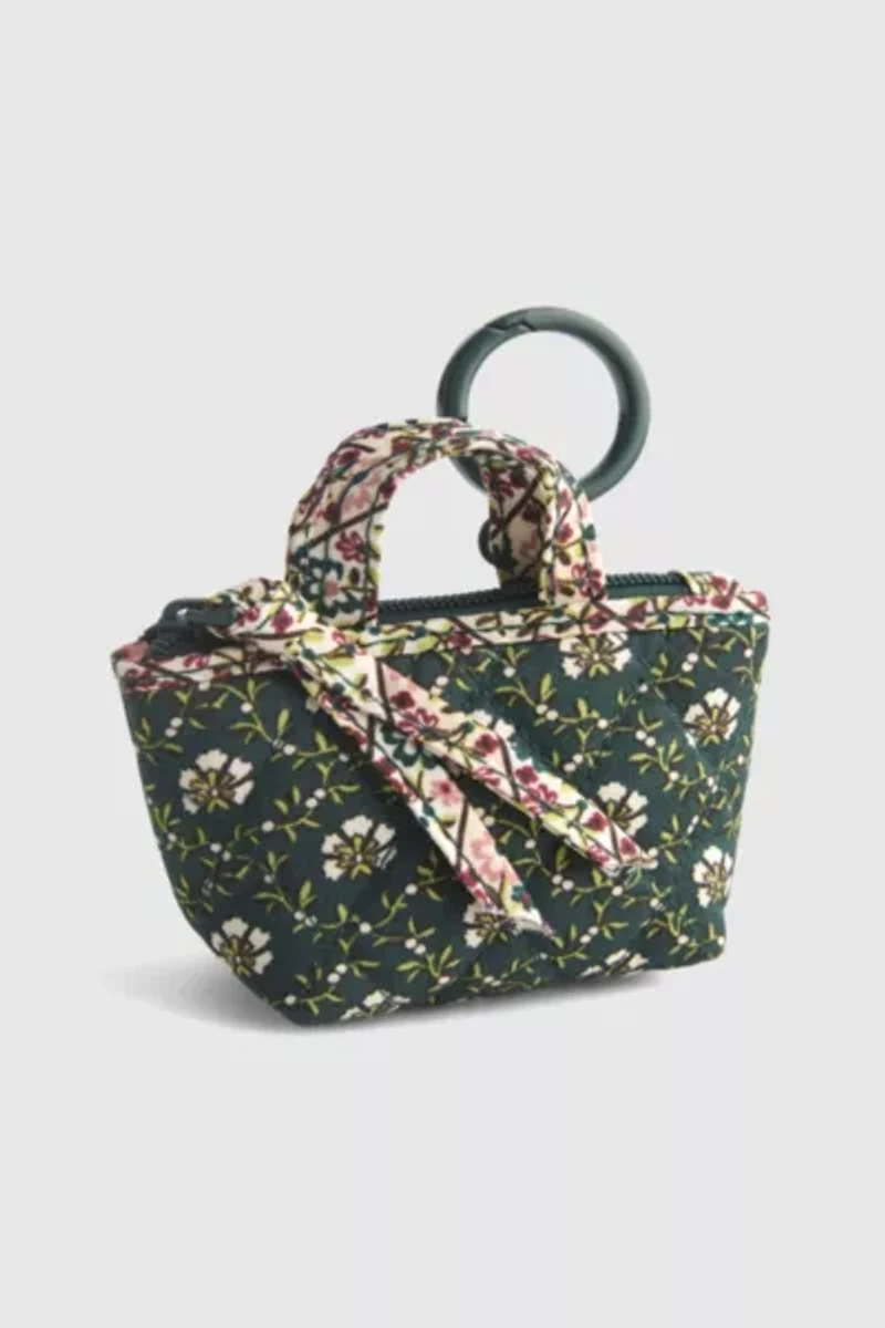 Vera Bradley Quilted Cotton Mini Tote Bag Keychain
