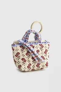 Vera Bradley Quilted Cotton Mini Tote Bag Keychain