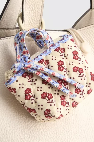 Vera Bradley Quilted Cotton Mini Tote Bag Keychain