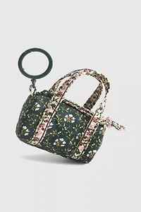 Vera Bradley Quilted Cotton Mini Duffel Bag Keychain