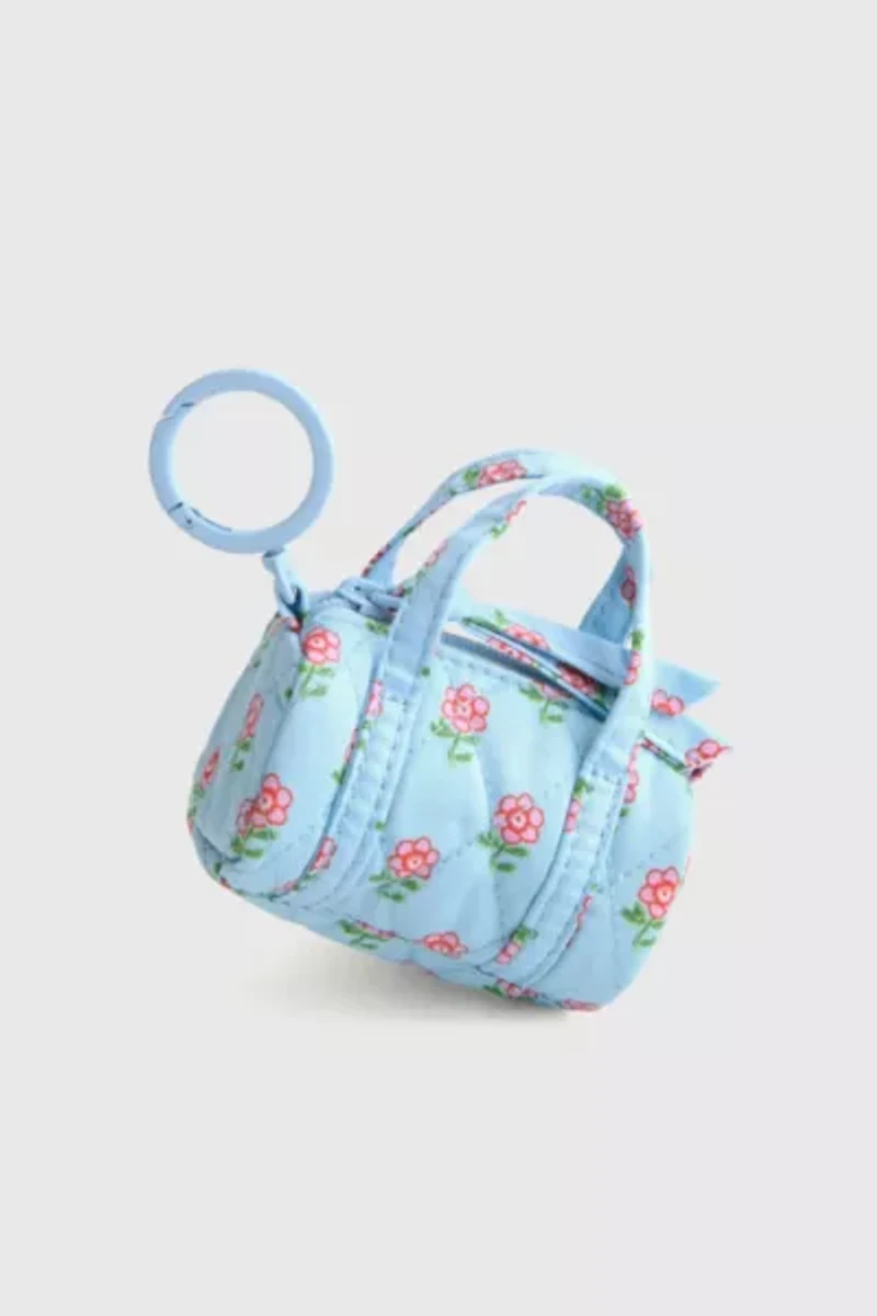 Vera Bradley Quilted Cotton Mini Duffel Bag Keychain