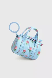Vera Bradley Quilted Cotton Mini Duffel Bag Keychain