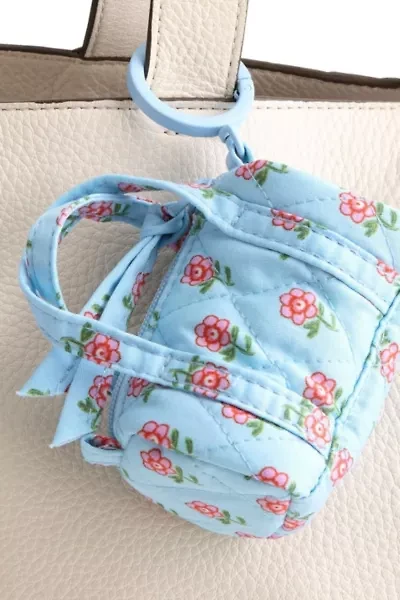 Vera Bradley Quilted Cotton Mini Duffel Bag Keychain