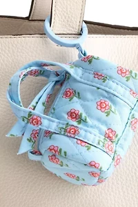 Vera Bradley Quilted Cotton Mini Duffel Bag Keychain