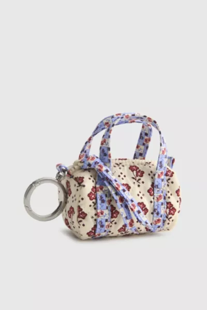 Vera Bradley Quilted Cotton Mini Duffel Bag Keychain