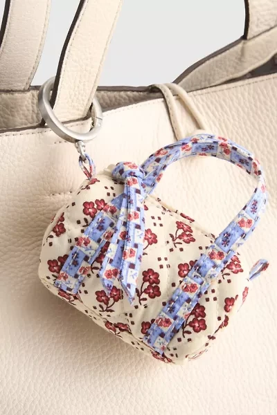 Vera Bradley Quilted Cotton Mini Duffel Bag Keychain