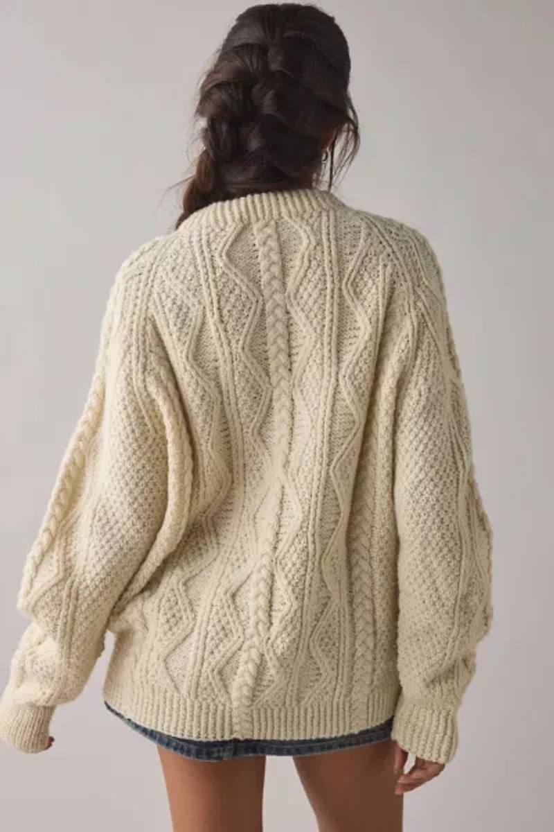 Vintage By UO Chunky Knit Fisherman Sweater