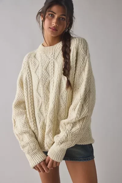 Vintage By UO Chunky Knit Fisherman Sweater