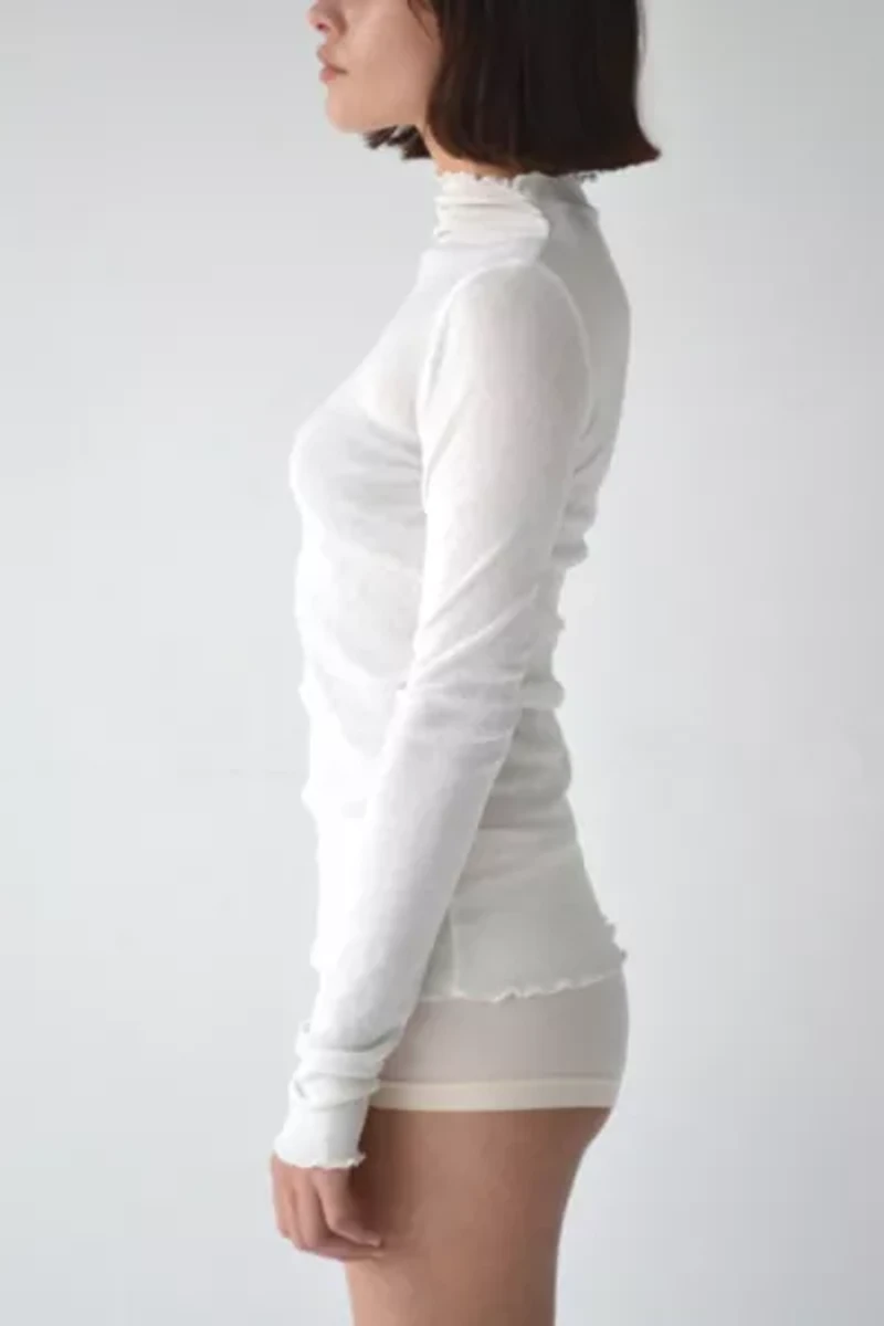 Smucky Tay Sheer Mock Neck Top